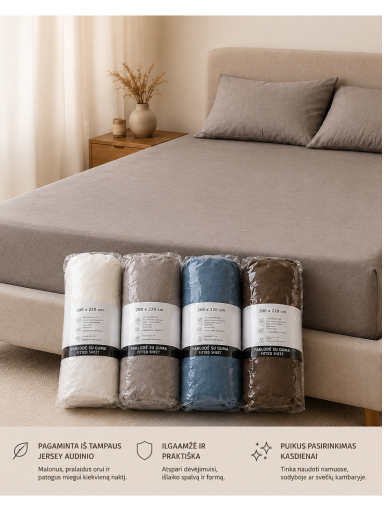 Paklodė su guma Jersey "Soft Sleep" Paklodė su guma Jersey "Soft Sleep"