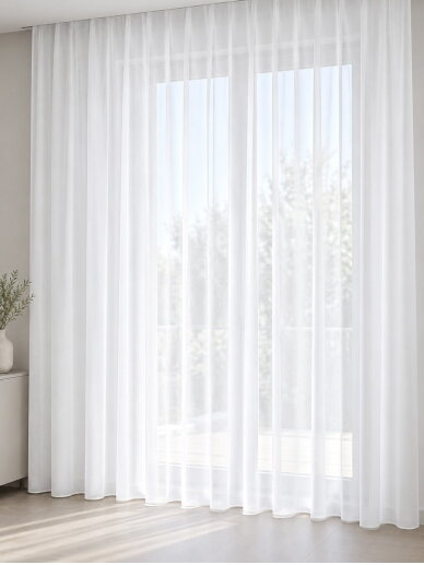 Dieninių užuolaidų audinys Voile Optic White