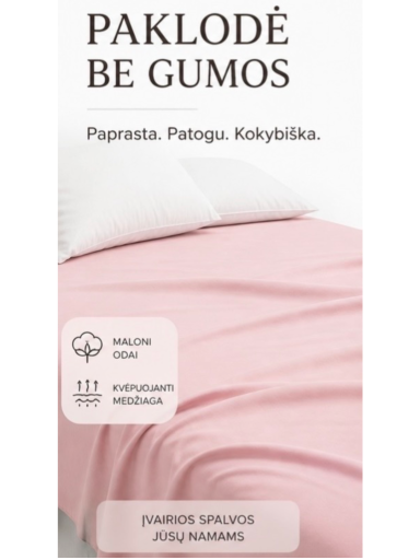 Paklodė be gumos Paklodė be gumos